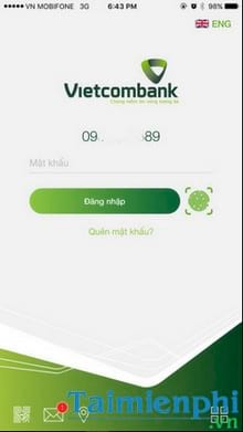 vietcombank cho iphone