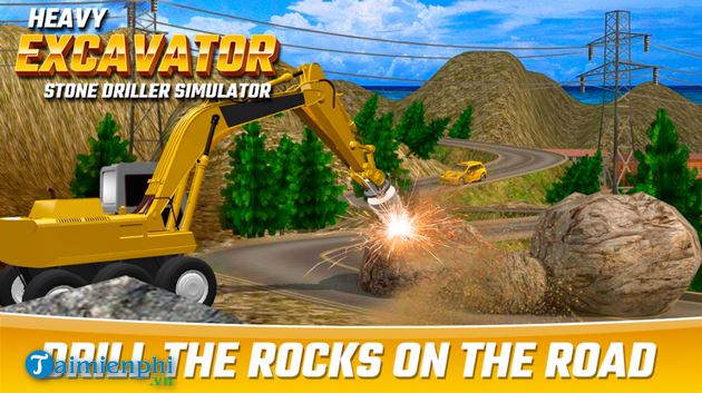 heavy excavator stone driller simulator