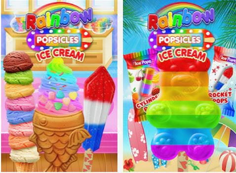 rainbow ice cream popsicles