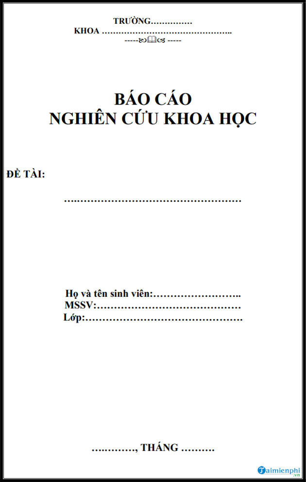 Mẫu bìa đề tài nghiên cứu khoa học mới nhất taimienphi vn