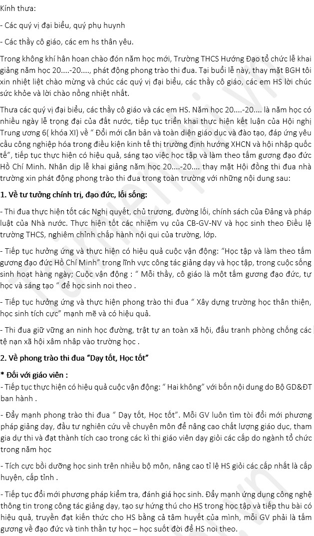 bai phat bieu phat dong thi dua trong le khai giang 2