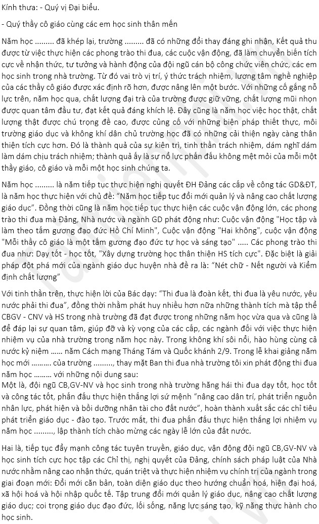 bai phat bieu phat dong thi dua trong le khai giang 4