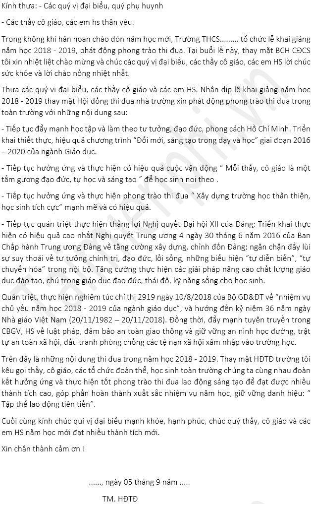 bai phat bieu phat dong thi dua trong le khai giang 6