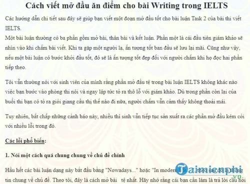 cach viet mo dau an diem cho bai writing trong ielts