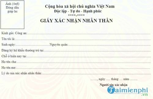 mau giay xac nhan than nhan