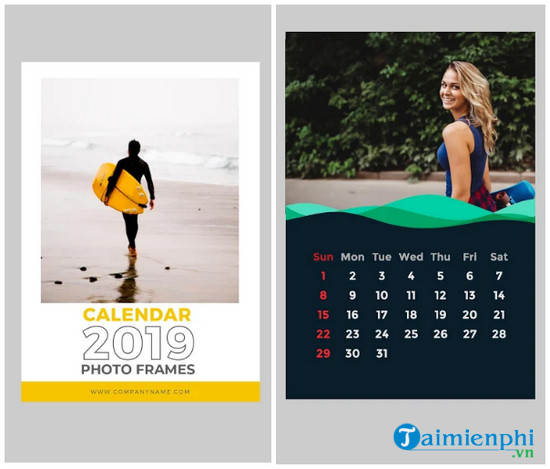 2019 calendar photo frames
