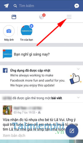 doi ten facebook tren dien thoai