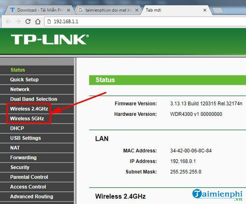 cach doi mat khau wifi tl wdr3500 2