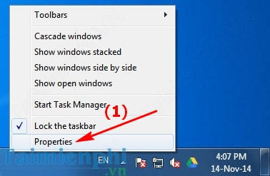 an hien thanh taskbar tren windows