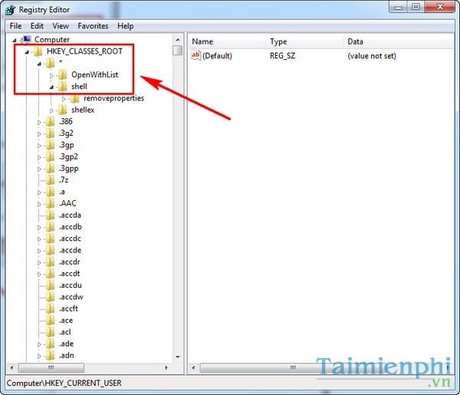 ad open with notepad vao menu chuot phai