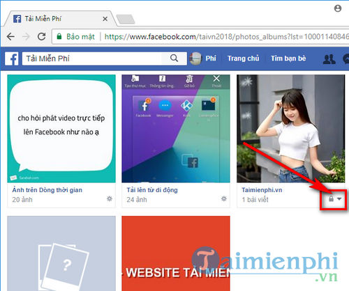 cach an album anh tren Facebook