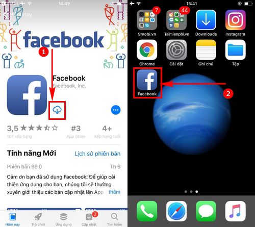 cach cai facebook tren iphone 7 6s 6 5s 5 4 2