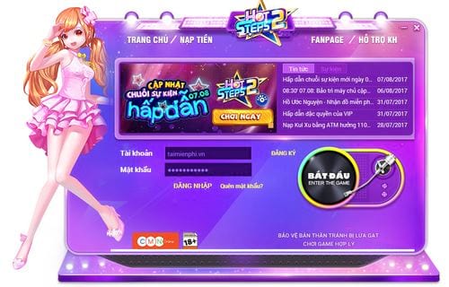 cach choi hotsteps 2 tren may tinh game nhay au 2