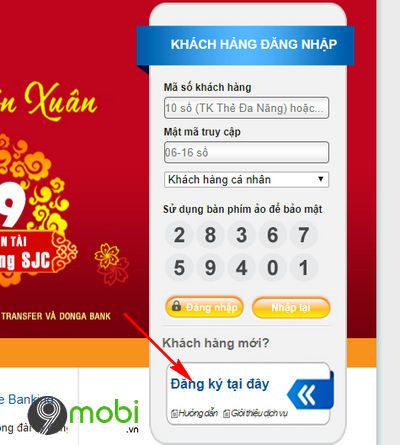 cach dang ky internet banking donga bank tren dien thoai 2