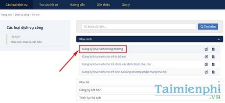 dang ky khai sinh truc tuyen khai sinh