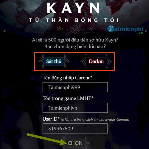 cach dang ky nhan tuong kayn tham gia nhan tuong lol mien phi 2