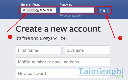 cach dang nhap facebook bang yahoo mail 2