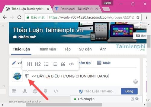 cach dinh dang bai viet tren facebook workplace 2