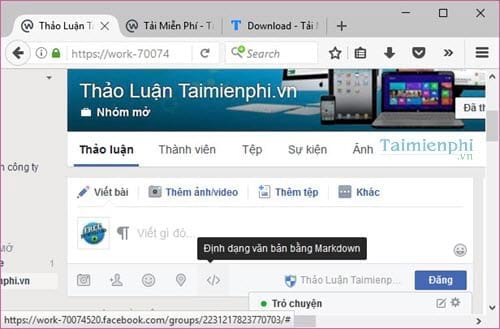 cach dinh dang bai viet tren facebook workplace bang markdown 2