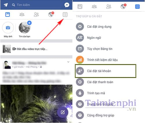 doi mat khau facebook tren dien thoai