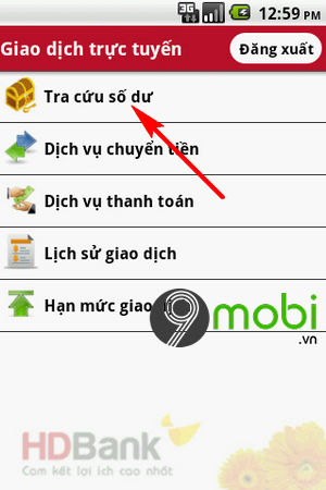 cach kiem tra so du tai khoan hdbank tren dien thoai 2
