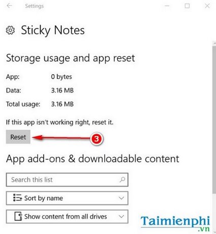 cai dat lai sticky note tren win 10