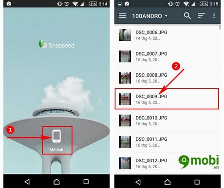 chen chu vao anh tren Android