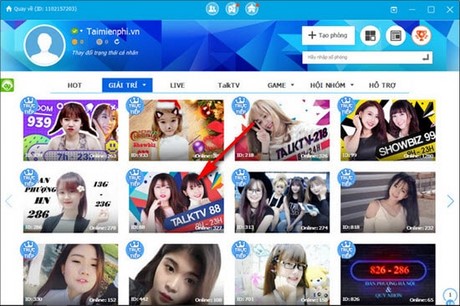 tham gia phong chat vieo tren talktv