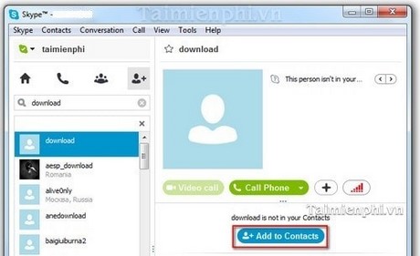 Thêm liên lạc Skype them lien lac skype