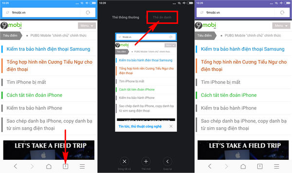cach vao web an danh cac trinh duyet tren android 2
