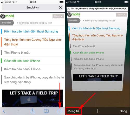 cach vao web an danh cac trinh duyet tren iphone 2