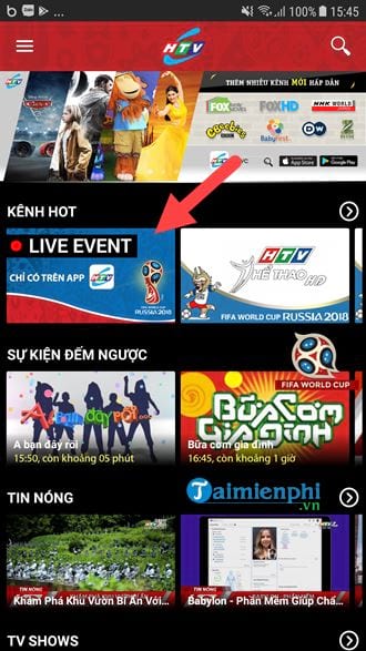 cach xem truc tiep world cup tren dien thoai bang htvc 2