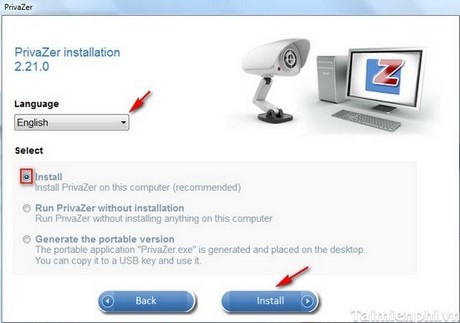 Cài đặt PrivaZer cai dat PrivaZer
