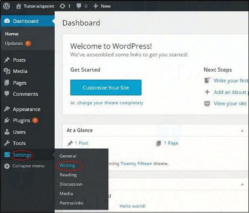 cai dat writing trong wordpress 2