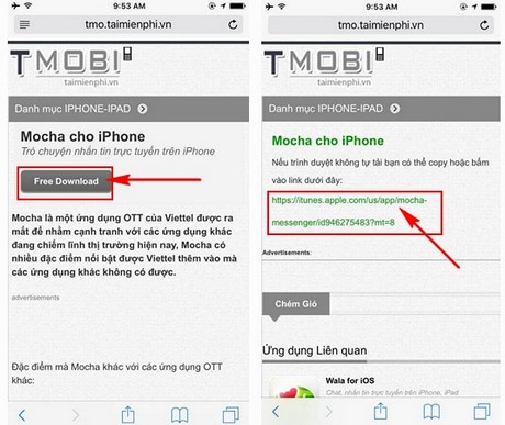 cai mocha tren iphone