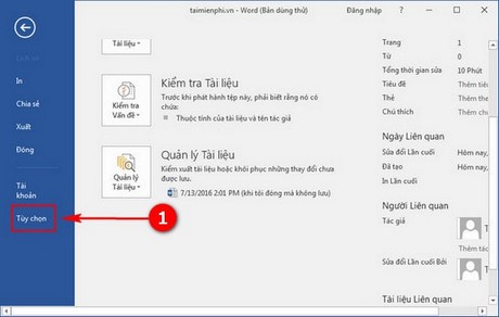 can le trong word 2016