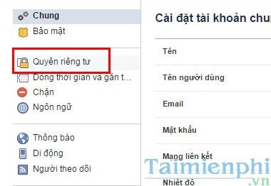 chan nguoi dung tim thay ban bang email tren facebook 