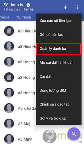 chep danh ba tu dien thoai sang sim