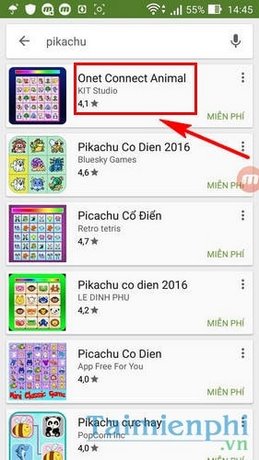choi game pikachu tren dien thoai