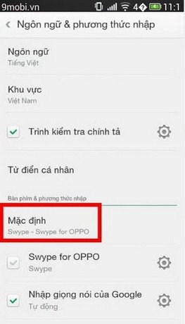 chon ban phim oppo