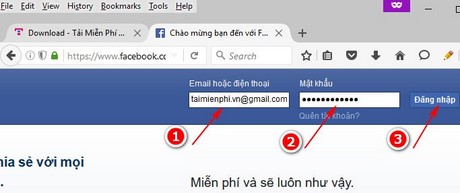 dang nhap facebook