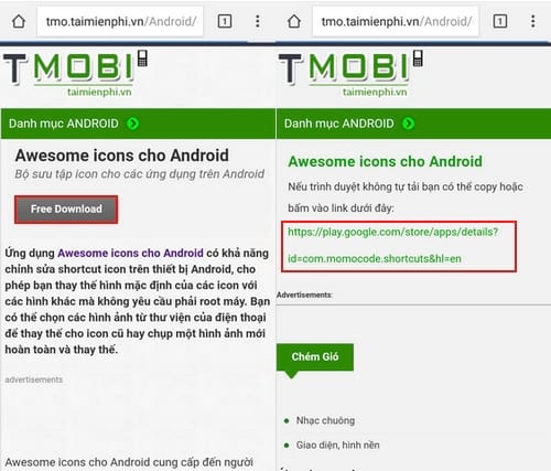 doi bieu tuong ung dung tren android bang awesome icon 2