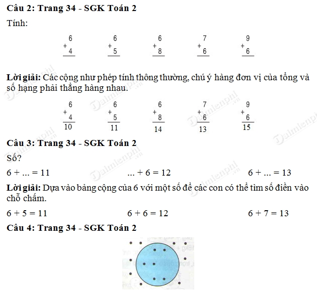 giai toan lop 2 6 cong voi mot so 6 5
