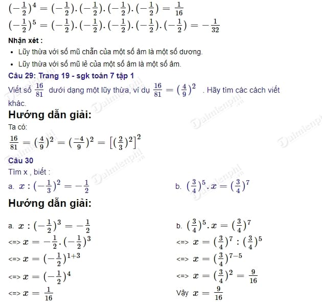 giai toan lop 7 luy thua cua mot so huu ti