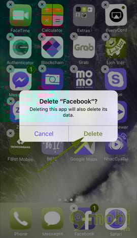xoa ung dung tren iPhone