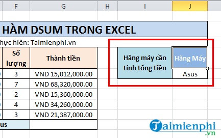 ham dsum trong excel