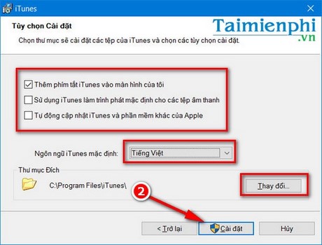 cai dat itunes cho Windows 10