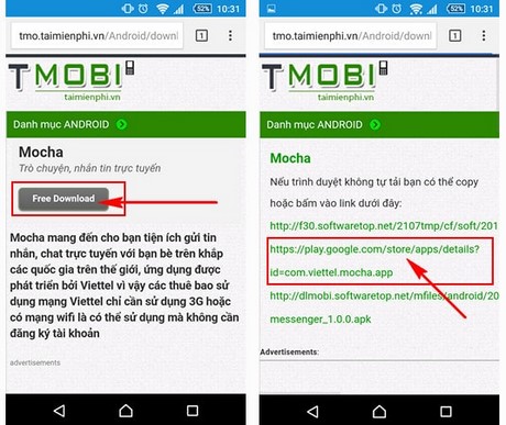 cach cai mocha tren android