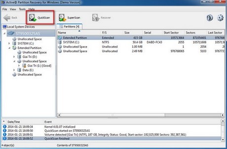 Khôi phục dữ liệu bằng Active Partition Recovery khoi phuc du lieu bang Active Partition Recovery