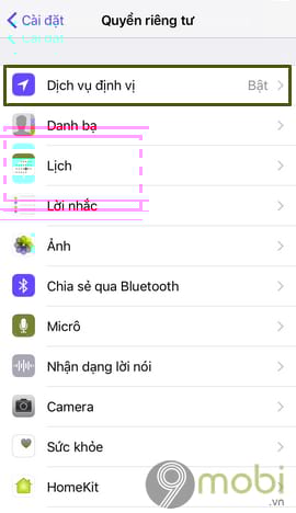 kich hoat tinh nang dinh vi chup anh tren iphone